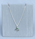 Initial & Birthstone Necklace - Letter M