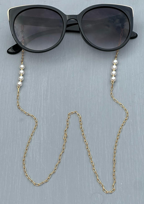 Gold Pearl link glasses chain