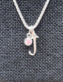 Initial & Birthstone Necklace - Letter J