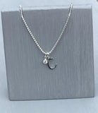 Initial and birthstone stirling silver necklace - Letter C with Crystal = April birthstone - 18 inch chain - other letters and birthstone's available for this stunning birthstone Jewellery
