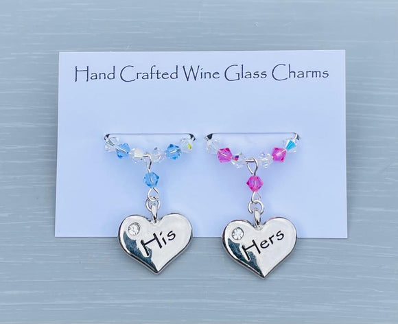 His and Hers Wine Glass Charms