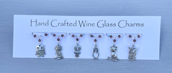 Owl Wine Glass Charms