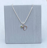 Initial and birthstone stirling silver necklace - Letter D with Peridot - August birthstone - 18 inch chain - other letters and birthstone's available for this stunning birthstone Jewellery