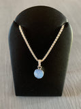 Air Blue Opal Crystal pendant on an 18" sterling silver chain