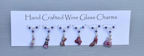 Girly Wine Glass Charms