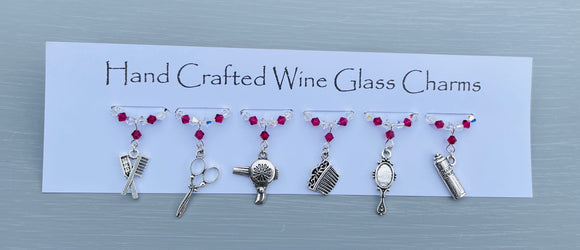 Hairdresser Wine Glass Charms