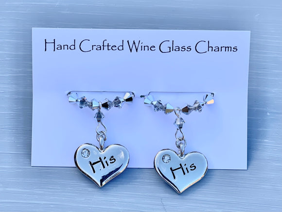 His and His Wine Glass Charms