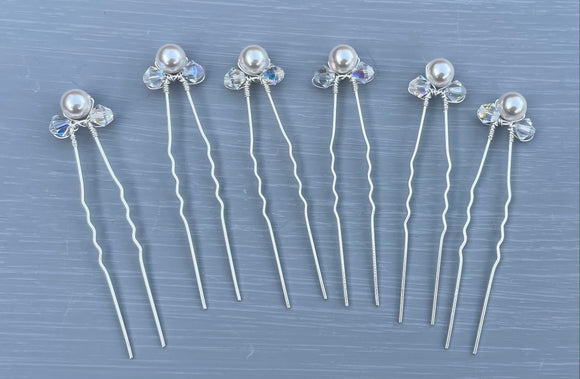 Handmade with Swarovski Crystals and Pearls to make these gorgeous hair pins - Perfect for Bridal Accessories, Proms or simply to finish that perfect hair style