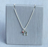 Initial & Birthstone Necklace - Letter U